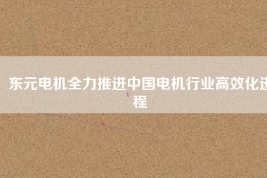 東元電機全力推進中國電機行業(yè)高效化進程