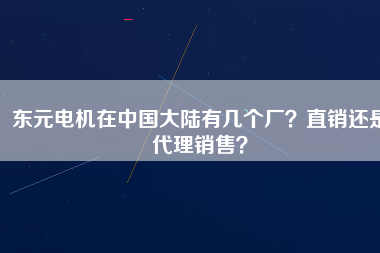 東元電機在中國大陸有幾個廠？直銷還是代理銷售？