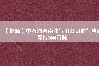 【能源】中石油西南油氣田公司油氣當量保持5000萬噸