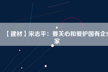 【建材】宋志平：要關(guān)心和愛護(hù)國(guó)有企業(yè)家