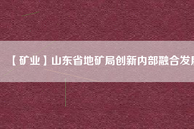 【礦業(yè)】山東省地礦局創(chuàng)新內(nèi)部融合發(fā)展