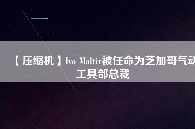 【壓縮機(jī)】Ivo Maltir被任命為芝加哥氣動工具部總裁