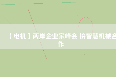 【電機(jī)】兩岸企業(yè)家峰會 拚智慧機(jī)械合作
          