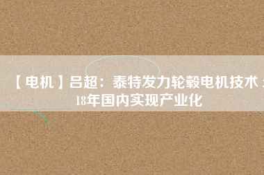 【電機】呂超：泰特發(fā)力輪轂電機技術(shù) 2018年國內(nèi)實現(xiàn)產(chǎn)業(yè)化
          