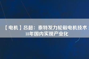 【電機】呂超：泰特發(fā)力輪轂電機技術(shù) 2018年國內(nèi)實現(xiàn)產(chǎn)業(yè)化
          