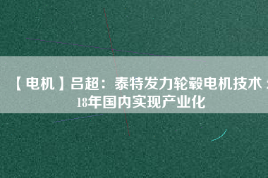 【電機】呂超：泰特發(fā)力輪轂電機技術(shù) 2018年國內(nèi)實現(xiàn)產(chǎn)業(yè)化
          