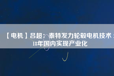 【電機】呂超：泰特發(fā)力輪轂電機技術(shù) 2018年國內(nèi)實現(xiàn)產(chǎn)業(yè)化
          