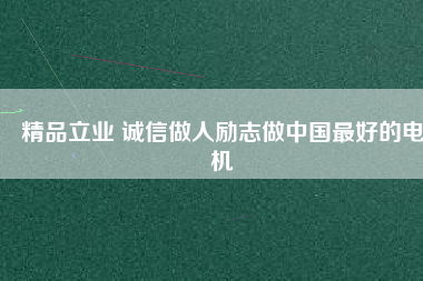 精品立業(yè) 誠信做人勵志做中國最好的電機(jī)
          