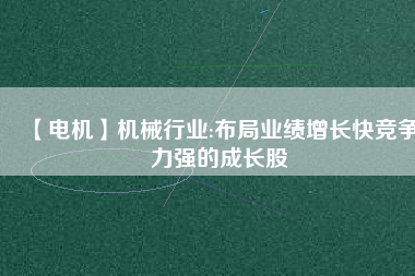 【電機】機械行業(yè):布局業(yè)績增長快競爭力強的成長股
          