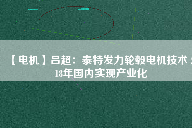 【電機】呂超：泰特發(fā)力輪轂電機技術(shù) 2018年國內(nèi)實現(xiàn)產(chǎn)業(yè)化
          