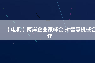 【電機(jī)】兩岸企業(yè)家峰會 拚智慧機(jī)械合作
          