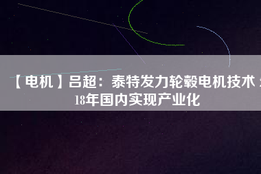 【電機】呂超：泰特發(fā)力輪轂電機技術(shù) 2018年國內(nèi)實現(xiàn)產(chǎn)業(yè)化
          