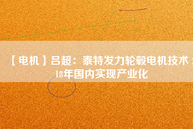 【電機】呂超：泰特發(fā)力輪轂電機技術(shù) 2018年國內(nèi)實現(xiàn)產(chǎn)業(yè)化
          