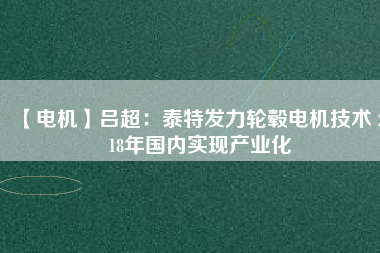 【電機】呂超：泰特發(fā)力輪轂電機技術(shù) 2018年國內(nèi)實現(xiàn)產(chǎn)業(yè)化
          