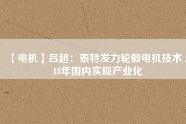 【電機】呂超：泰特發(fā)力輪轂電機技術(shù) 2018年國內(nèi)實現(xiàn)產(chǎn)業(yè)化
          