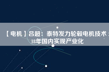 【電機】呂超：泰特發(fā)力輪轂電機技術(shù) 2018年國內(nèi)實現(xiàn)產(chǎn)業(yè)化
          