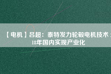 【電機】呂超：泰特發(fā)力輪轂電機技術(shù) 2018年國內(nèi)實現(xiàn)產(chǎn)業(yè)化
          