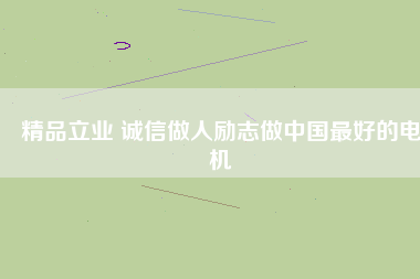 精品立業(yè) 誠信做人勵志做中國最好的電機(jī)
          