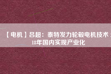 【電機】呂超：泰特發(fā)力輪轂電機技術(shù) 2018年國內(nèi)實現(xiàn)產(chǎn)業(yè)化
          