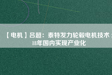 【電機】呂超：泰特發(fā)力輪轂電機技術(shù) 2018年國內(nèi)實現(xiàn)產(chǎn)業(yè)化
          