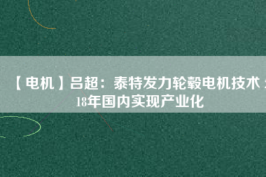 【電機】呂超：泰特發(fā)力輪轂電機技術(shù) 2018年國內(nèi)實現(xiàn)產(chǎn)業(yè)化
          