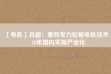 【電機】呂超：泰特發(fā)力輪轂電機技術(shù) 2018年國內(nèi)實現(xiàn)產(chǎn)業(yè)化
          