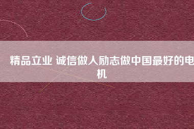 精品立業(yè) 誠信做人勵志做中國最好的電機(jī)
          