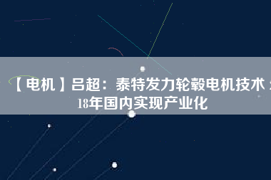 【電機】呂超：泰特發(fā)力輪轂電機技術(shù) 2018年國內(nèi)實現(xiàn)產(chǎn)業(yè)化
          