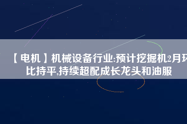 【電機(jī)】機(jī)械設(shè)備行業(yè):預(yù)計(jì)挖掘機(jī)2月環(huán)比持平,持續(xù)超配成長(zhǎng)龍頭和油服
          