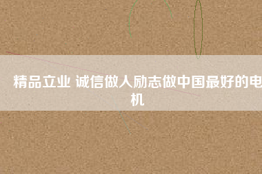 精品立業(yè) 誠信做人勵志做中國最好的電機(jī)
          